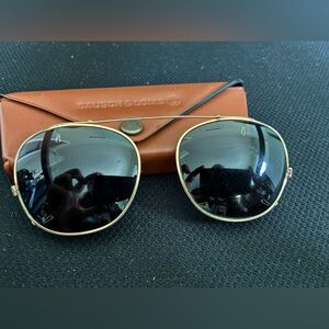 Vintage 1950s Bausch & Lomb Clip On Sunglasses with Case ray bans